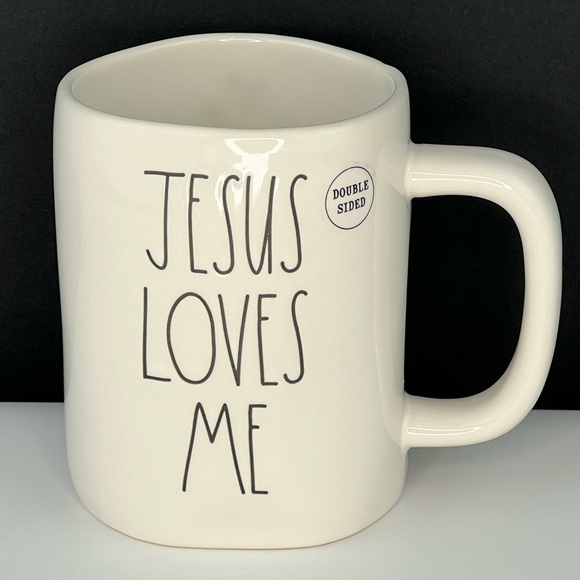 Rae Dunn - ‘Jesus Loves Me’ ceramic mug. NWT Firm! - Picture 2 of 3